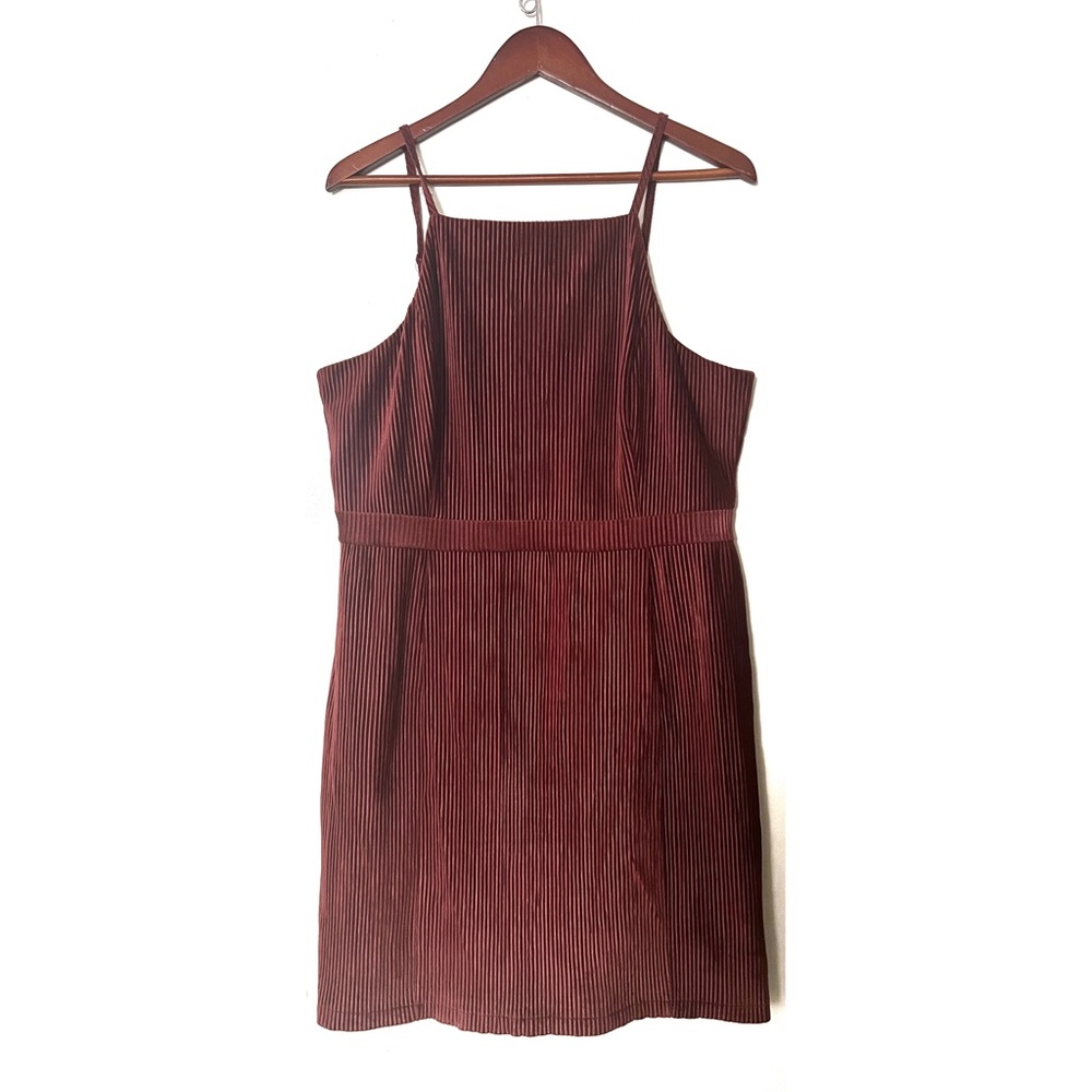 Sugar Lips Geek Chic Rust Red Corduroy Overall Dress size XL